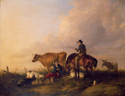 Paesaggio Costiero con Figure e Animali da Thomas Sidney Cooper